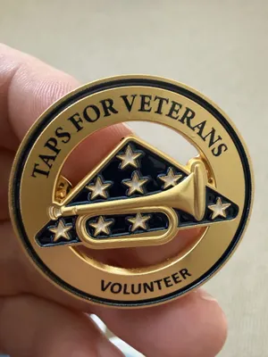 3D Pin - We are a nonprofit that provides a live sounding of Taps for military veterans and events across the country This pin will be provided to our volunteers