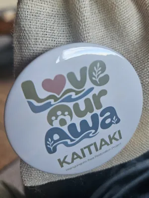 Round Button - Non profit ecology wnanga - we used these badges to give to participants with a little treat