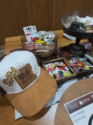 Leather Patches - Tradeshow event with complimentary custom hat bar