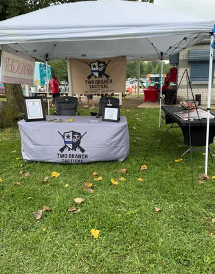 Custom Rectangle Table Covers - We used our custom tablecloth at Litchfield FunFest a local community event where Two Branch Tactical had a vendor table and supported the festivities The tablecloth looked professional displayed our brand perfectly and really helped our setup stand out