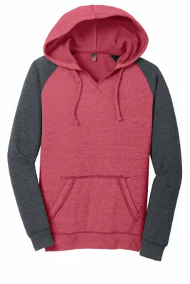 District Women's Lightweight Fleece Raglan Hoodie. DT296 - Imprint Now - AUS