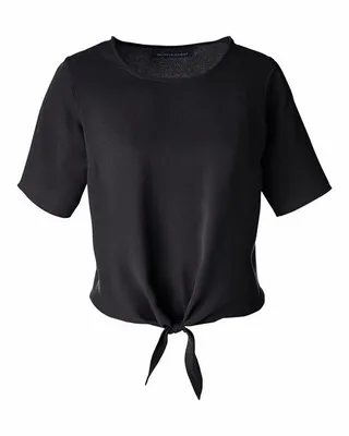 Devon & Jones Ladies' Perfect Fit Tie-Front Blouse - Imprint Now - AUS