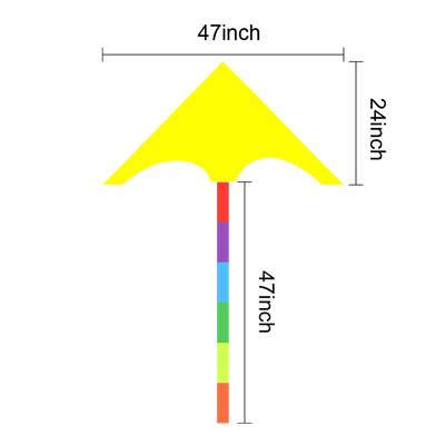 61cm L x 119cm W (119cm Tail Length)