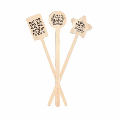 Wooden Shaped Stir Sticks - Imprint Now - AUS