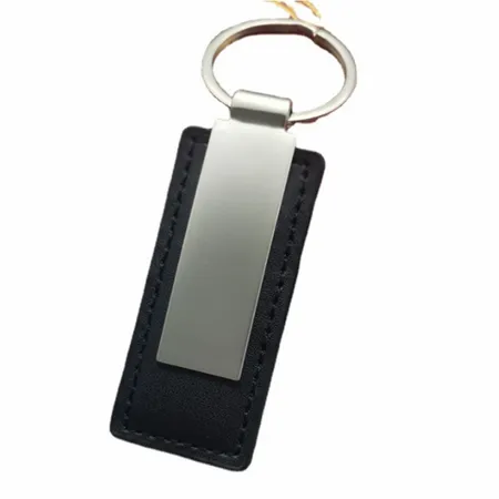 Rectangle Leather & Metal Keychain Rectangle Leather & Metal Keychain - Imprint Now - AUS