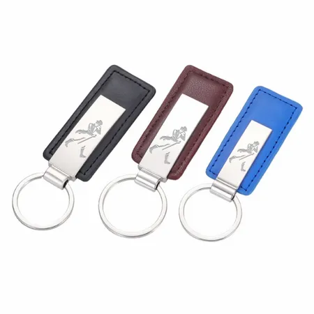 Classic Metal & Leather Keychain Classic Metal & Leather Keychain - Imprint Now - AUS