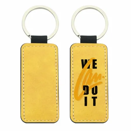 Full-Colour Rectangle Leather Keychain Full-Colour Rectangle Leather Keychain - Imprint Now - AUS
