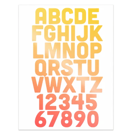 Alphanumeric Heat Transfer Patches - Imprint Now - AUS