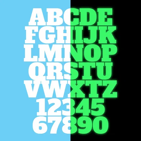Alphanumeric Glow In The Dark Patches - Imprint Now - AUS