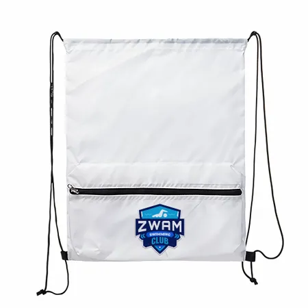 Zip Pocket Drawstring Bag Zip Pocket Drawstring Bag - Imprint Now - AUS