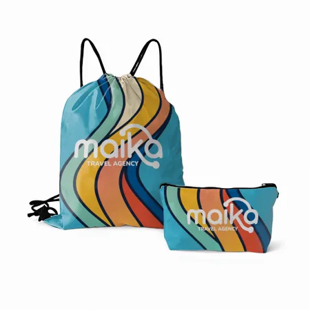 Drawstring Bag and Pouch Set Drawstring Bag and Pouch Set - Imprint Now - AUS