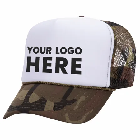 Otto 49-158 5-Panel High Crown Foam Trucker Hat - Camo - Imprint Now - AUS