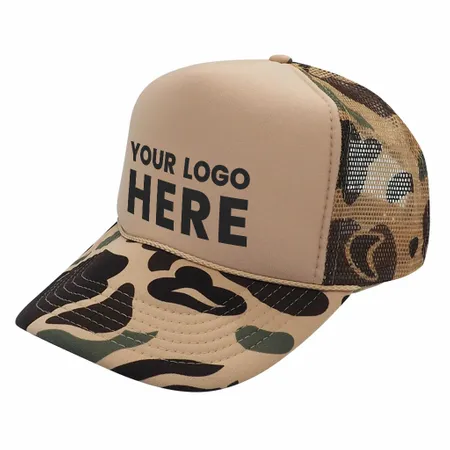 Nissun CPC - Foam Trucker Hat Camo, 5-Panel Camouflage Cap - Imprint Now - AUS