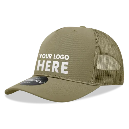 Decky 6040 - 5 Panel Mid Profile Structured Cotton/Poly Blend Trucker w/Rope - Imprint Now - AUS