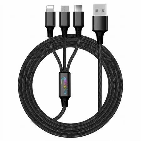 Nylon Braided 3-in-1 Charging Cables - Imprint Now - AUS
