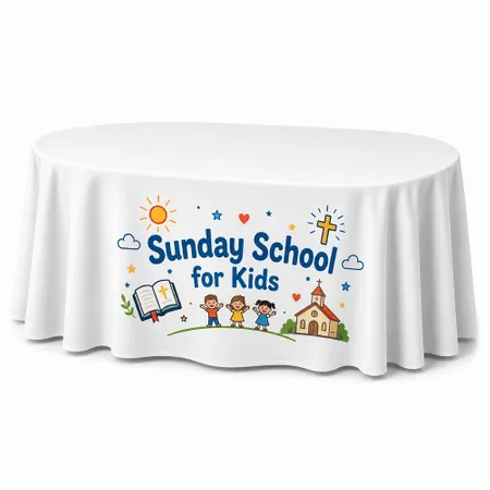 Custom Oval Table Covers - Imprint Now - AUS