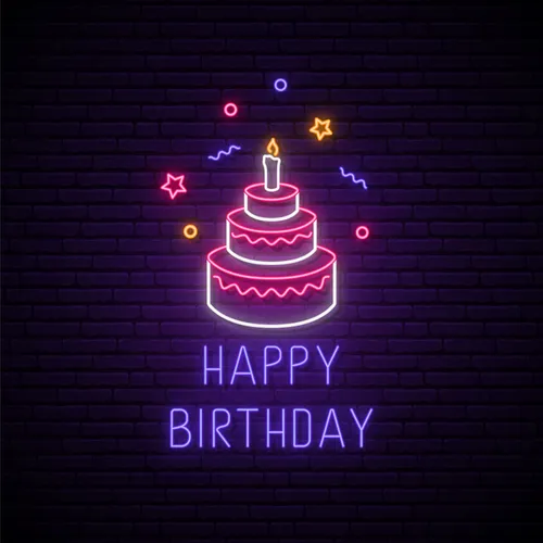 Happy Birthday with Cake Neon Sign - Imprint Now - AUS