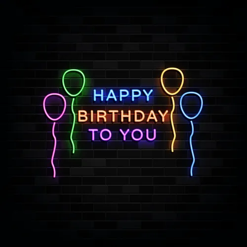 Happy Birthday To You with Balloons Neon Sign - Imprint Now - AUS