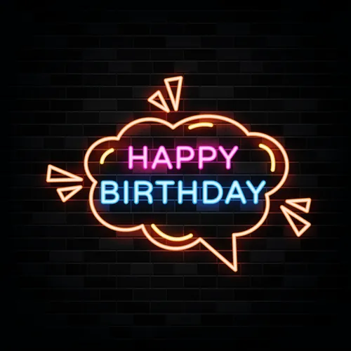 Happy Birthday in Bubble Thought Neon Sign - Imprint Now - AUS