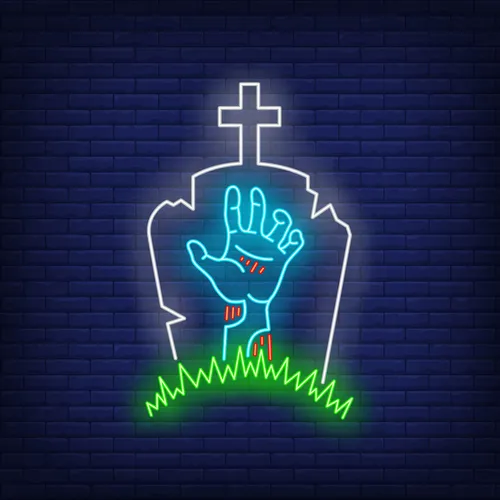 Gravestone Zombie Hand Neon Sign - Imprint Now - AUS