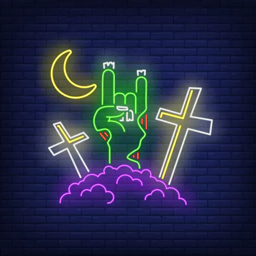 Devil Horn Zombie Hand Gesture Neon Sign - Imprint Now - AUS