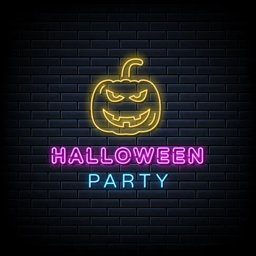 Halloween Party Neon Sign with Pumpkin - Imprint Now - AUS