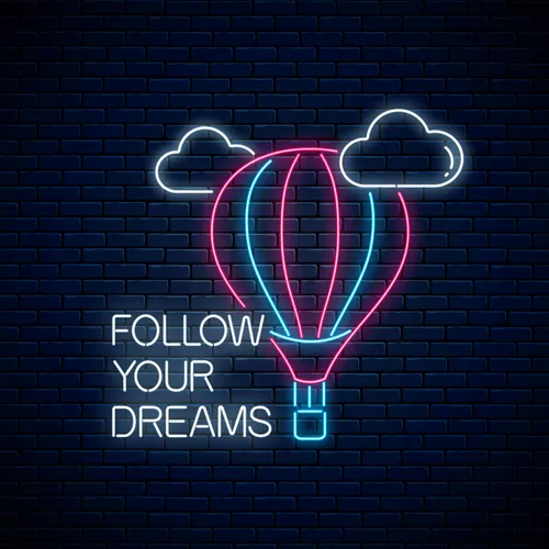 Follow Your Dreams With Hot Air Balloon Neon Sign - Imprint Now - AUS