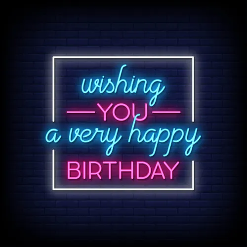 Wishing You A Very Happy Birthday Neon Sign - Imprint Now - AUS