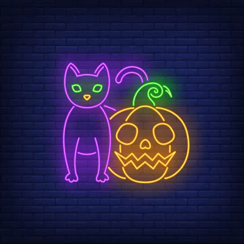 Scary Pumpkin Cat Neon Sign - Imprint Now - AUS