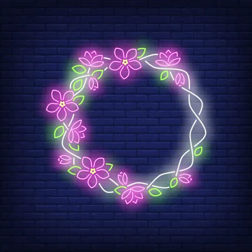 Floral Round Frame Neon Sign - Imprint Now - AUS