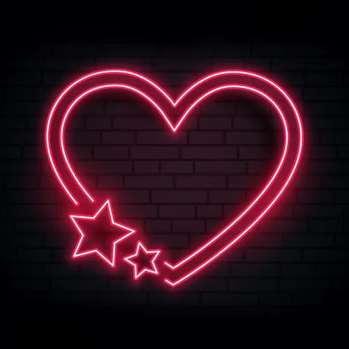 Red Love Heart Star Neon Sign - Imprint Now - AUS