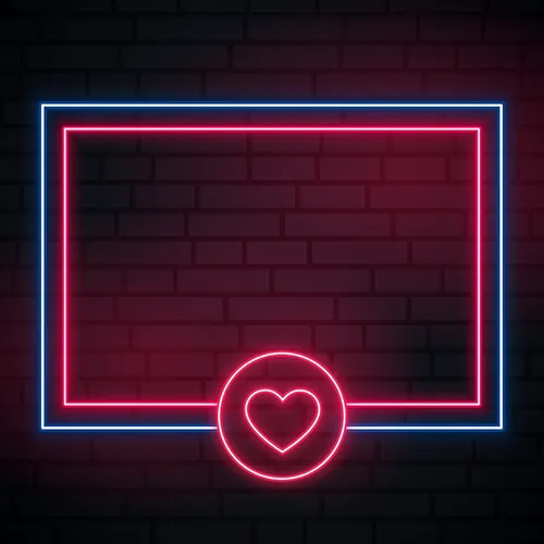 Love Heart Neon Glowing Frame Neon Sign - Imprint Now - AUS