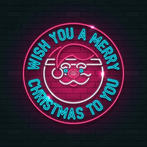 Circle Santa Christmas Neon Sign - Imprint Now - AUS