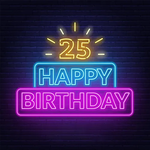 25th Happy Birthday Neon Sign - Imprint Now - AUS