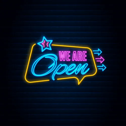 We are Open This Way Neon Sign - Imprint Now - AUS