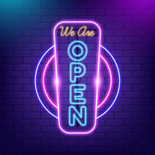 We are Open Vertical Neon Sign - Imprint Now - AUS