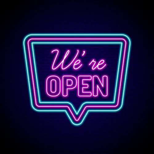 We're Open Neon Sign - Imprint Now - AUS