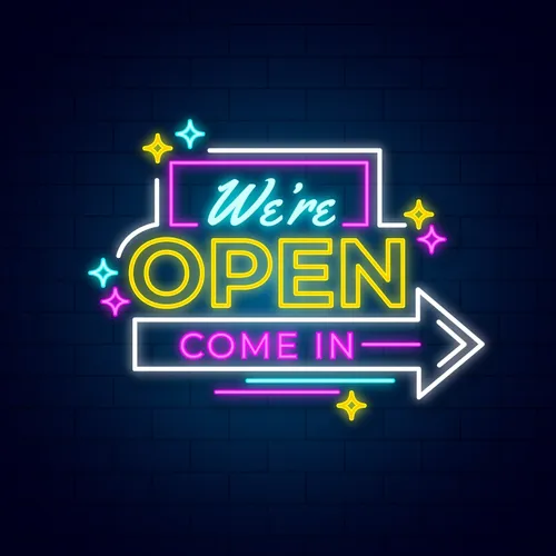 We're Open Come In Neon Sign - Imprint Now - AUS