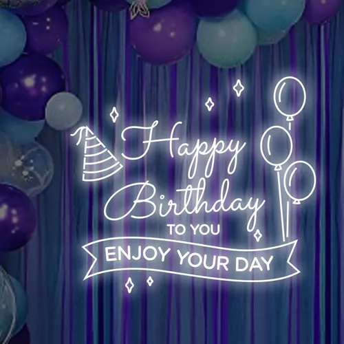 Happy Birthday Enjoy Your Day Neon Sign - Imprint Now - AUS