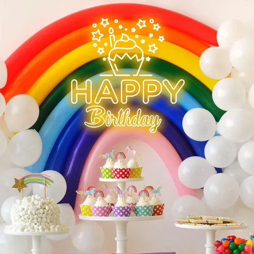 Happy Birthday Cupcake Neon Sign - Imprint Now - AUS
