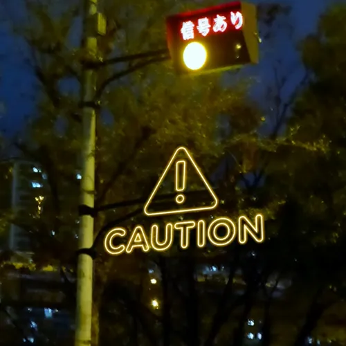 Caution Neon Sign - Imprint Now - AUS
