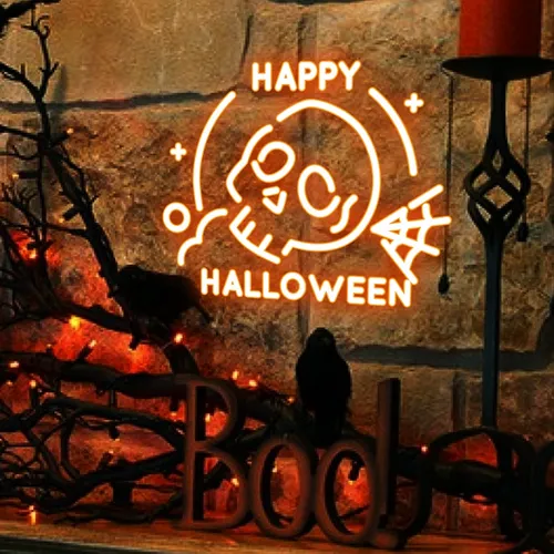 Happy Halloween Skull Neon Sign - Imprint Now - AUS