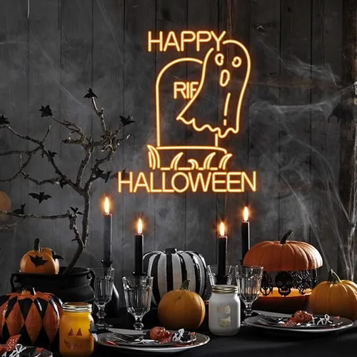 Happy Halloween Ghost Neon Sign - Imprint Now - AUS