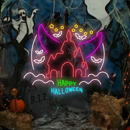 Happy Halloween Castle Neon Sign - Imprint Now - AUS