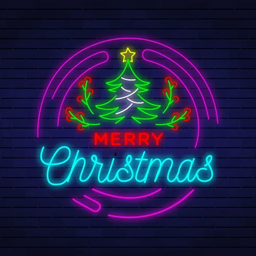 Merry Christmas Flower Tree Neon Sign - Imprint Now - AUS