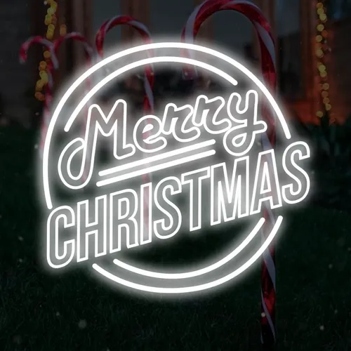 Merry Christmas Double Circle Text Neon Sign - Imprint Now - AUS