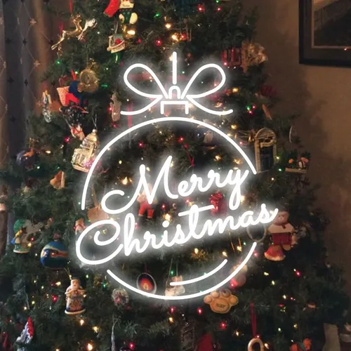 Merry Christmas Circle Text Neon Sign - Imprint Now - AUS