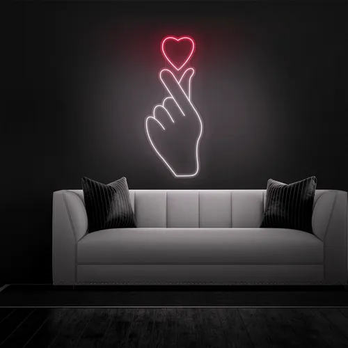 Finger Heart Neon Sign - Imprint Now - AUS