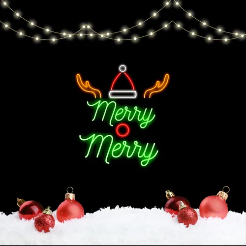 Merry Merry Deer Neon Sign - Imprint Now - AUS