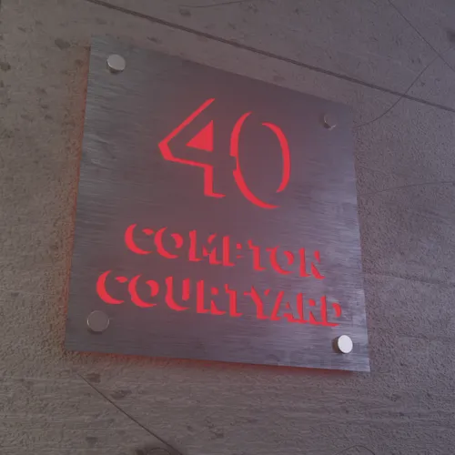 Laser Cutout Backlit Lightbox House Number - Imprint Now - AUS